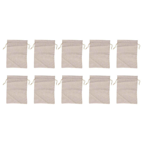 10Pcs Cotton Linen Bag Small Storage Drawstring Bag 9 X 6.7in Reusable Storage Bag for Bread Flowers