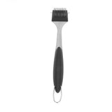Barbecue Grill Brush Scraper Long Handle Stainless Steel Silver No Scratch Cleaning Portable for BBQ Grilling