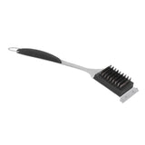 Barbecue Grill Brush Scraper Long Handle Stainless Steel Silver No Scratch Cleaning Portable for BBQ Grilling