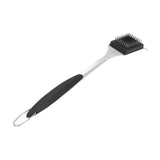 Barbecue Grill Brush Scraper Long Handle Stainless Steel Silver No Scratch Cleaning Portable for BBQ Grilling