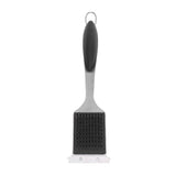 Barbecue Grill Brush Scraper Long Handle Stainless Steel Silver No Scratch Cleaning Portable for BBQ Grilling