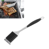 Barbecue Grill Brush Scraper Long Handle Stainless Steel Silver No Scratch Cleaning Portable for BBQ Grilling
