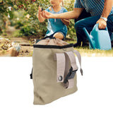 Foraging Bag Canvas Foldable Portable Thick Unique Simple Appearance Belt Fruit Picking Pouch for Outdoor CampingKhaki