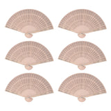 12Pcs Wooden Hand Fans Chinese Style Hollow Folding Handheld Fan for Wedding Gift Party DIY Decoration In Australia - Darrahopens