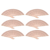 12Pcs Wooden Hand Fans Chinese Style Hollow Folding Handheld Fan for Wedding Gift Party DIY Decoration