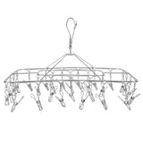 Clothes Drying Rack with 28 Clips Stainless Steel Laundry Drying Hanger for Socks Towels Bras Underwear