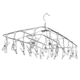 Clothes Drying Rack with 28 Clips Stainless Steel Laundry Drying Hanger for Socks Towels Bras Underwear
