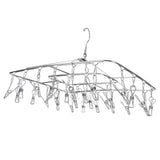 Clothes Drying Rack with 28 Clips Stainless Steel Laundry Drying Hanger for Socks Towels Bras Underwear
