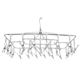 Clothes Drying Rack with 28 Clips Stainless Steel Laundry Drying Hanger for Socks Towels Bras Underwear