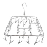 Clothes Drying Rack with 28 Clips Stainless Steel Laundry Drying Hanger for Socks Towels Bras Underwear