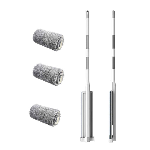 Microfiber Flat Mop Hand Wash Free Long Handle Large Flat Mop Dry Wet Use Floor Cleaning Tool White 36 Plate Set with 3 Cloth In Australia - Darrahopens