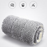 Microfiber Flat Mop Hand Wash Free Long Handle Large Flat Mop Dry Wet Use Floor Cleaning Tool White 36 Plate Set with 3 Cloth