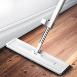 Microfiber Flat Mop Hand Wash Free Long Handle Large Flat Mop Dry Wet Use Floor Cleaning Tool White 36 Plate Set with 3 Cloth
