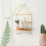 Wooden Iron Wall Shelf Living Room Kitchen Bathroom Elegant Exquisite Wall Mounted Storage Shelf Cabin Double Layer Golden In Australia - Darrahopens