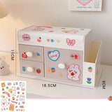 Desktop Storage Box Cute Plastic Drawer Desktop Storage Box Large Capacity Cosmetic Box for Office Home Light Pink In Australia - Darrahopens