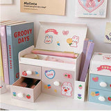 Desktop Storage Box Cute Plastic Drawer Desktop Storage Box Large Capacity Cosmetic Box for Office Home Light Pink In Australia - Darrahopens
