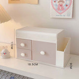 Desktop Storage Box Cute Plastic Drawer Desktop Storage Box Large Capacity Cosmetic Box for Office Home Light Pink In Australia - Darrahopens