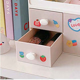 Desktop Storage Box Cute Plastic Drawer Desktop Storage Box Large Capacity Cosmetic Box for Office Home Light Pink In Australia - Darrahopens