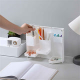 Folding Standable Stationery Box Office Pencil Holder Desktop Magnetic Plastic Makeup Case White In Australia - Darrahopens