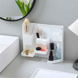 Folding Standable Stationery Box Office Pencil Holder Desktop Magnetic Plastic Makeup Case White In Australia - Darrahopens