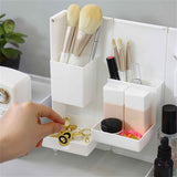 Folding Standable Stationery Box Office Pencil Holder Desktop Magnetic Plastic Makeup Case White In Australia - Darrahopens