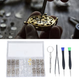 Eyeglass Repair Kit Tiny Stainless Steel Sunglass Screws Repair Kit with Screwdriver Tweezer for Watches Glasses