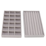 Jewelry Storage Box Various Grid Space Saving Flocked Cloth Jewelry Selection Display Storage Box for Girls