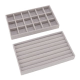 Jewelry Storage Box Various Grid Space Saving Flocked Cloth Jewelry Selection Display Storage Box for Girls