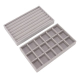 Jewelry Storage Box Various Grid Space Saving Flocked Cloth Jewelry Selection Display Storage Box for Girls
