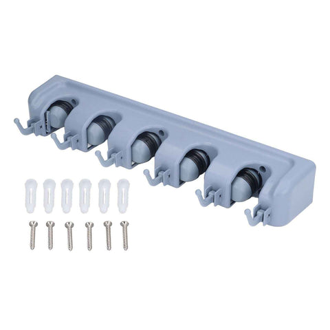 Mop Broom Holder Multifunctional Space Saving Broom Wall Mounted Rack for Kitchen Bathroom Garden Garage A In Australia - Darrahopens