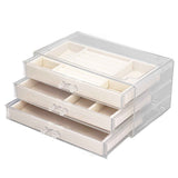 Acrylic Jewelry Organizer Clear Acrylic Beige Drawer Desk Storage Jewelry Box for Stud Earrings Necklace Jewelry In Australia - Darrahopens