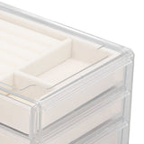 Acrylic Jewelry Organizer Clear Acrylic Beige Drawer Desk Storage Jewelry Box for Stud Earrings Necklace Jewelry