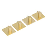 4pcs Towel Hook Aluminum Rustproof Waterproof Heavy Duty Adhesive Wall Hook for Hanging Coat Hat Towel Robe Golden