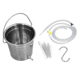 2L Enema Bucket Kit with Silicone Tubing Nozzle Tips Storage Bag Stainless Steel Coffee Milk Barrel