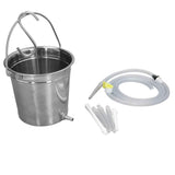 2L Enema Bucket Kit with Silicone Tubing Nozzle Tips Storage Bag Stainless Steel Coffee Milk Barrel