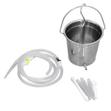 2L Enema Bucket Kit with Silicone Tubing Nozzle Tips Storage Bag Stainless Steel Coffee Milk Barrel