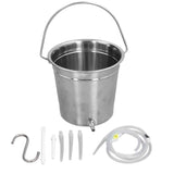 2L Enema Bucket Kit with Silicone Tubing Nozzle Tips Storage Bag Stainless Steel Coffee Milk Barrel