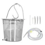 2L Enema Bucket Kit with Silicone Tubing Nozzle Tips Storage Bag Stainless Steel Coffee Milk Barrel