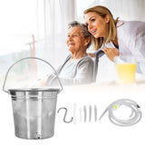 2L Enema Bucket Kit with Silicone Tubing Nozzle Tips Storage Bag Stainless Steel Coffee Milk Barrel
