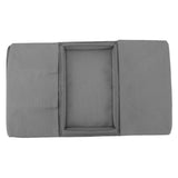 Sofa Tray Folding Arm Storage Holder Table 600D Oxford Cloth Side Pockets for Couch Grey