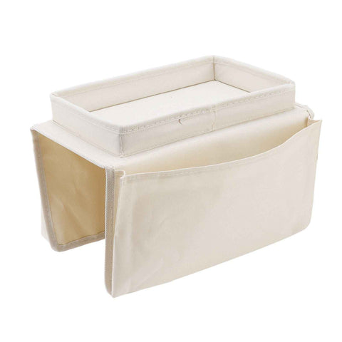 Sofa Tray Folding Arm Storage Holder Table 600D Oxford Cloth Side Pockets for Couch Beige In Australia - Darrahopens