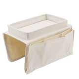 Sofa Tray Folding Arm Storage Holder Table 600D Oxford Cloth Side Pockets for Couch Beige In Australia - Darrahopens