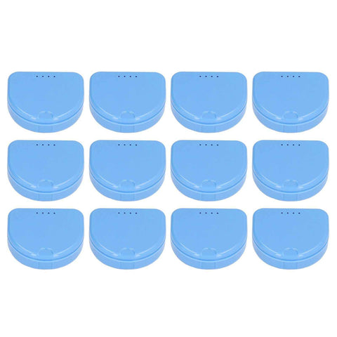 12 Pcs Denture Box Plastic Tooth Dental Orthodontic Retainer Compact Storage Case