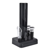 Electric Wine Opener Foil Cutter Aerator Pourer Wine Stopper Set with Storage Base for Home Bar Restaurant