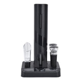 Electric Wine Opener Foil Cutter Aerator Pourer Wine Stopper Set with Storage Base for Home Bar Restaurant