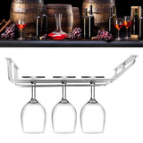 Stainless Steel Double Row Wine Glass Stemware Rack Hanging Stemware Holder Under CabinetS