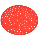 20cm Anti Slip Round Cooking Fryer Mat Anti Sticking Silicone Steamer Liners For KitchenRed