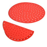 20cm Anti Slip Round Cooking Fryer Mat Anti Sticking Silicone Steamer Liners For KitchenRed