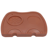 Silicone Coffee Tamper Pad Anti Slip Soft Tamper Mat Heat Resistant Corner Tamping Mat for HomeBrown