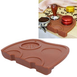 Silicone Coffee Tamper Pad Anti Slip Soft Tamper Mat Heat Resistant Corner Tamping Mat for HomeBrown